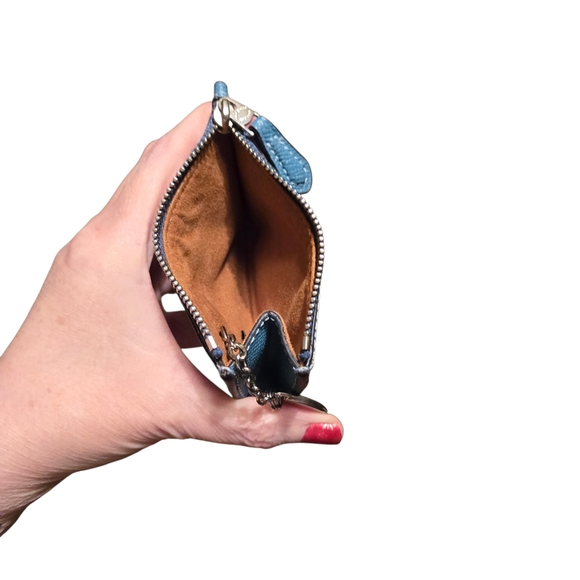 Coach Blue Leather Card Holder - Picture 6 of 9